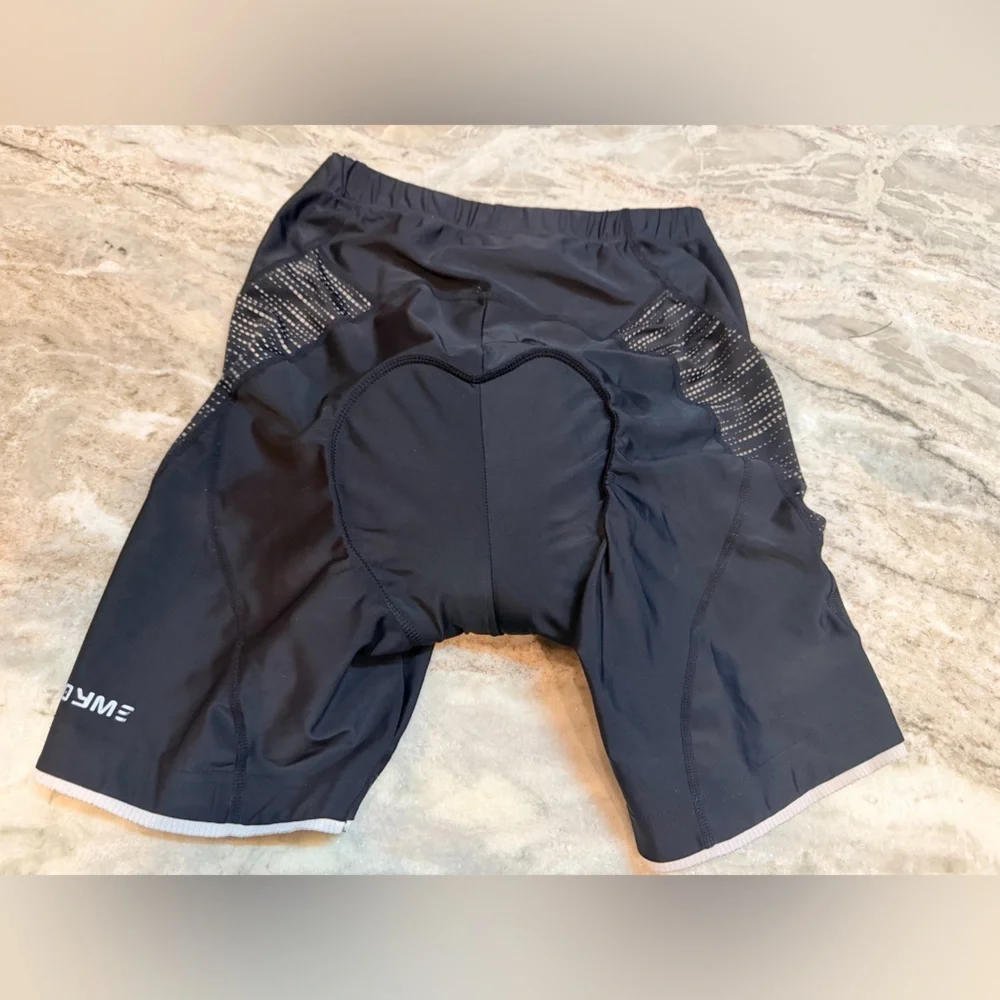 NOOYME Padded Cycling Shorts Men’s Medium Black Bike Shorts Mesh Panels